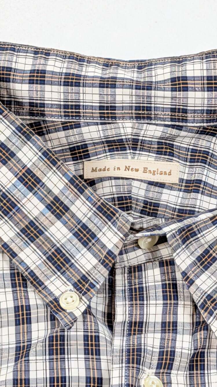 New England Shirt Company Madras Plaid Button-Down Shirt 2XL
